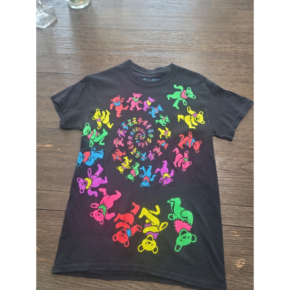 Liquid Blue Grateful Dead T-shirt Dancing Bears Black Mens Small Clean!!